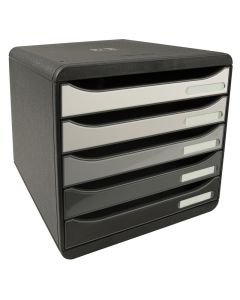 Module de rangement 5 tiroirs - Big Box Plus - Noir/Gris : EXACOMPTA Shades of grey image