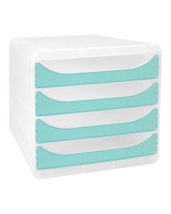 Module de rangement 4 tiroirs - Big Box - Translucide/Turquoise : EXACOMPTA Chromaline image