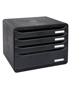 Module de rangement 4 tiroirs - Big Box Plus Horizon - Noir : EXACOMPTA EcoBlack image