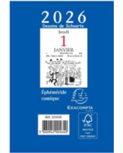 Ephéméride 2026 - Bloc 97 x 65 mm - Comique EXACOMPTA
