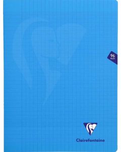 Cahier 24 x 32 cm - 96 pages - Grands Carreaux - Bleu CLAIREFONTAINE Mimesys