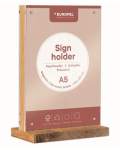 Présentoir de table à aimants avec socle en bois - A5 : EUROPEL image