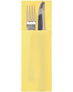 Pochettes à couverts avec Serviette de table - Crème : PAP STAR Lot de 100 Visuel