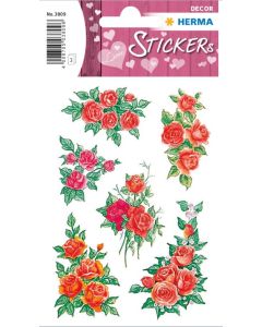 HERMA : Lot de 18 stickers en papier - Bouquets de roses - 3809