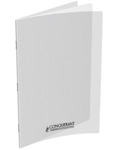Cahier 96 pages Petits carreaux - 240 x 320 mm - Polypro Incolore CONQUERANT 