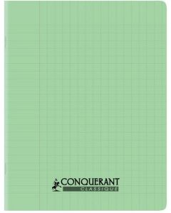 Cahier d'écolier - 96 pages Grands carreaux - 240 x 320 mm - Polypro Vert Pastel : CONQUERANT