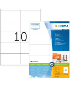 Étiquettes adhésives 105 x 57 mm Blanc HERMA Premium Lot de 1000