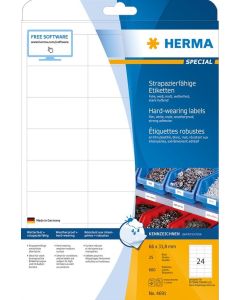 Étiquettes adhésives plastifiées - 66 x 33.8 mm - Très résistantes HERMA 4691 utilisation