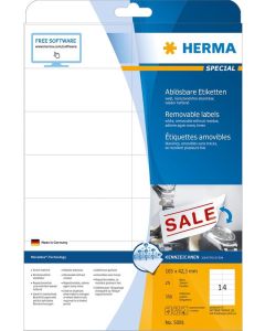 HERMA 5081 : Étiquettes adhésives blanches - Multi-usages - 105,0 x 42,3 mm