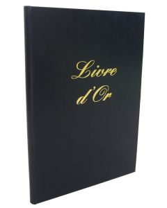 ELVE 540010 : Livre d'or Classique - 297 x 210 mm A4 - Noir (Messages et remerciements)