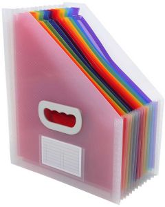 55598E EXACOMPTA : Trieur de bureau extensible  - 12 compartiments - Cristal photo