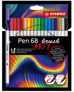 Stylo-feutre Pen 68 Brush Arty STABILO Lot de 18