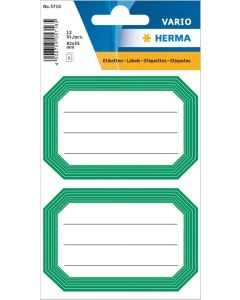 Etiquettes pour Livres - 82 x 55 mm - Contour Vert : HERMA Lot de 12 Image