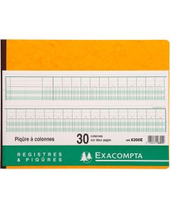 Registre 30 colonnes  250 x 320 mm 6300E Exacompta