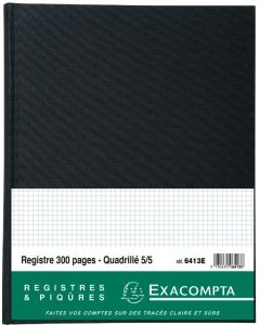 Registre 300 pages quadrillées - 320 x 250 mm EXACOMPTA 6413E Modèle