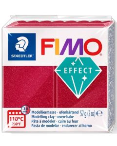 Pâte à Modeler durcissante au four FIMO Effect - 57 g - Rouge rubis métallique : STAEDTLER Image