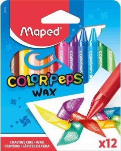 Lot de 12 Crayons à la cire Color'Peps Wax - 5 mm - Assortiment : MAPED Visuel