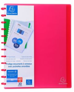 Protège-documents amovibles translucide de 60 vues - Rouge EXACOMPTA Image
