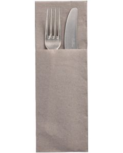 Pochettes à couverts avec Serviette de table - Crème : PAP STAR Lot de 100 Visuel