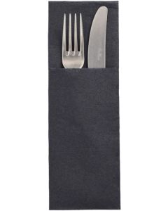 Pochettes à couverts avec Serviette de table - Crème : PAP STAR Lot de 100 Visuel