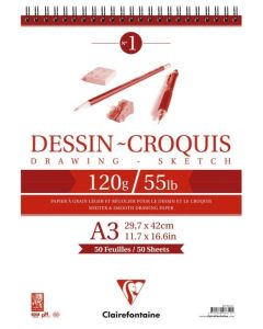 Bloc de 50 feuilles de papier à dessin A4 CLAIREFONTAINE