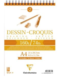 Bloc de 50 feuilles de papier à dessin A4 CLAIREFONTAINE