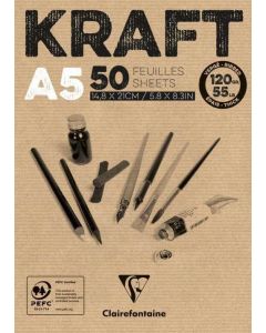 Bloc spiralé de 30 feuilles - Papier à dessin à Grain - A5 CLAIREFONTAINE