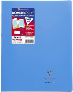 CLAIREFONTAINE : Cahier Séyès 96 pages - 240 x 320 mm - KOVERBOOK Bleu Modèle