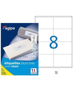 Étiquettes adhésives blanches - 105 x 70 mm AGIPA 119003 