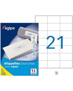 APLI 101044 Etiquettes adhésives blanches 70 x 42,4 mm