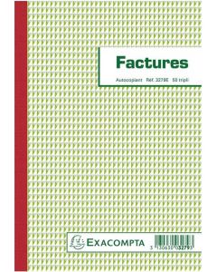 FACTURE avec TVA - Carnet 210 x 148 mm - Autocopiant Tripli : EXACOMPTA