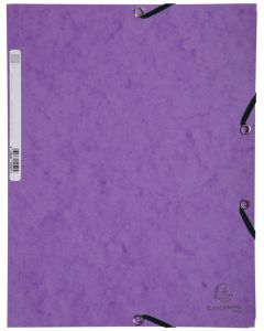 Chemise à élastiques 3 rabats Carte lustrée 400g - Violet : EXACOMPTA Image