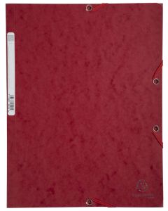 Chemise à élastiques 3 rabats Carte lustrée 400g - Cerise : EXACOMPTA Photo