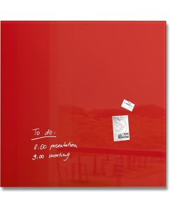 SIGEL : Tableau magnétique en verre - 1000 x 1000 mm - GL202 - Rouge