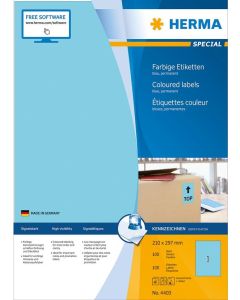 4403 HERMA : Étiquettes adhésives - Multi-usages - 210 x 297 mm - Bleu