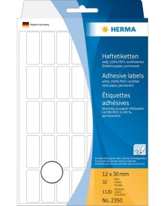 HERMA : Lot de 1120 étiquettes adhésives - 12,0 x 30,0 mm - Blanc