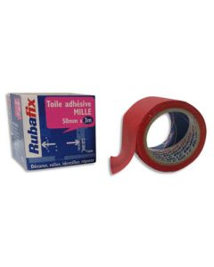 Image RUBAFIX : Ruban adhésif  toile - Rouge - 50 mm x 3 m