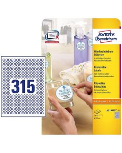 Photo Étiquettes adhésives - Diamètre 10 mm - Blanc AVERY 