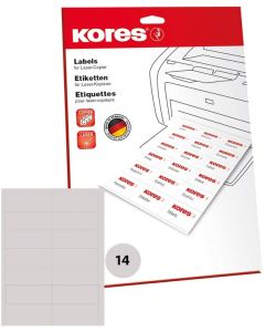 Étiquettes adhésives universelles - 105 x 42,3 mm - Blanc : KORES Lot de 350