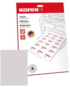 Étiquettes adhésives universelles - 105 x 74 mm - Blanc : KORES Lot de 200