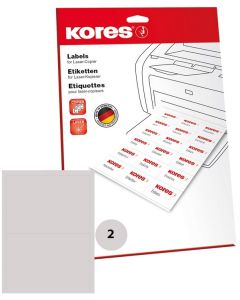 Étiquettes adhésives universelles - 210 x 148 mm - Blanc : KORES Lot de 50