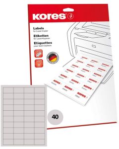 Étiquettes adhésives universelles - 52,5 x 29,7 mm - Blanc : KORES Lot de 1000
