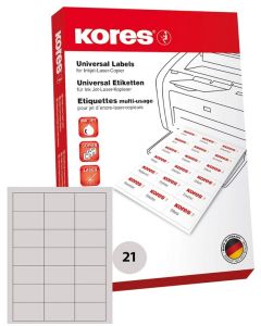 Étiquettes adhésives universelles - 70 x 42,3 mm - Blanc : KORES Lot de 525