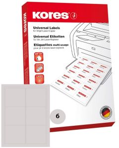 Étiquettes adhésives blanches - 99,1 x 93,9 mm : KORES L9993 Lot de 600