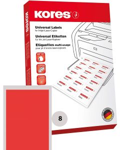 Lot de 800 étiquettes adhésives - Rouge - 105 x 74 mm : KORES Image