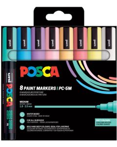Etui de 8 marqueurs peinture Posca PC 5M - Assortiment doux UNI-BALL