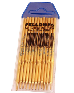 Photo Lot de 12 recharges pour stylo avec socle - Bleu FELLOWES 0910301