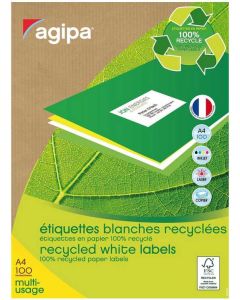 Photo Étiquettes adhésives - 70 x 35 mm - Blanc AGIPA