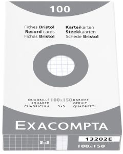Photo Fiches Bristol quadrillées - 100 x 150 mm - Blanc EXACOMPTA Image