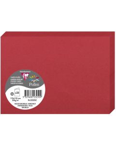Photo Cartes double en papier - 110 x 155 mm C6 - Rouge groseille - CLAIREFONTAINE Pollen